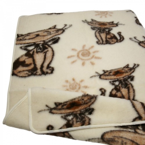 Couverture mérinos chat - couverture,