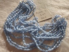 écheveau  lot  600 perle ancienne en verre bleu  Z fuseau toupie  6 x4   mm