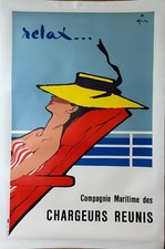 René Gruau - Affiches Webbing - Relax - Bid Now! Offri Heure