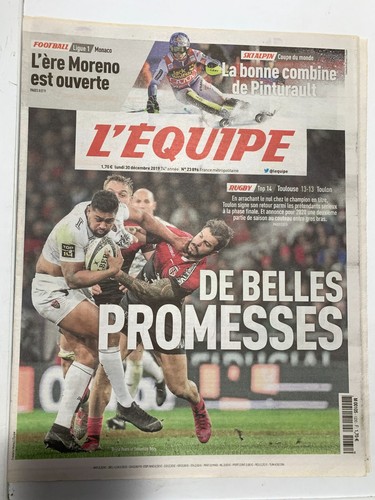 Equipe journal 12 - l'equipe, 30/12/2019