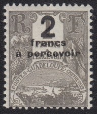 TIMBRE taxe 1926-27 Guadeloupe