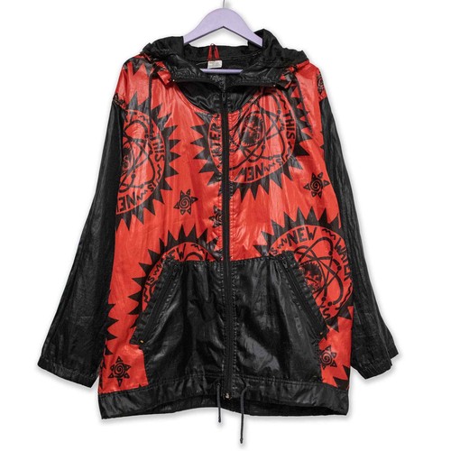 Anorak vintage rouge noir - anorak,