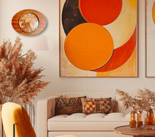 FONCTIONNE Pendule / horloge murale Bayard Formica miel ovale années 1960 - 1970