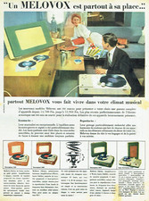 Publicité Advertising 08 24  1957   mélovox  nouveaux modèles éléctrophone