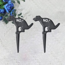  2 Pcs Pancarte Jardin Déco Décorations De Chiens Statue Plein Air