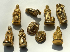Magnifique Lot 9 Fèves doré Jésus Santon Crèche ⭐ Galette des rois French charm