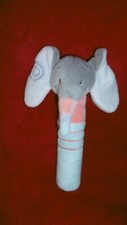 Nattou Doudou Baton Eléphant Gris Rose Bleu Pouet