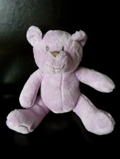 L1. DOUDOU PELUCHE OBAIBI OKAIDI OURS MAUVE MARRON ETAT NEUF*