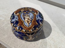 Petite Boîte Bonbonnière en faïence de Gien ancienne 