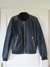 Veste Blouson Homme Man The Kooples Sport Bleu Marine Cuir d'Agneau Taille S