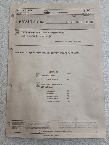 Revue manuel technique renault - technique,