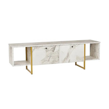Meuble TV DERANA Marbre Blanc