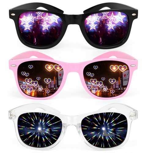 3pcs lunettes diffraction - lunettes,
