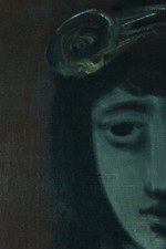 Beau Tableau ancien portait de jeune fille Sylvain Vigny Expressionniste Nice XX