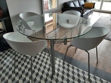 Table de salle à manger transparente contemporaine ronde