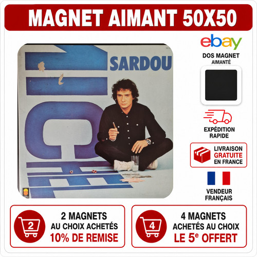 Magnet michel sardou 5x5 - magnet,