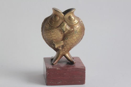 Petit vase poissons bronze - petit,