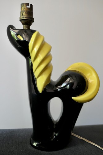 Lampe céramique noir - lampe, jaune