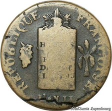 B9207 Rare Convention 2 Sols balances Louis XVI An II 1793 T Nantes ->Make offer