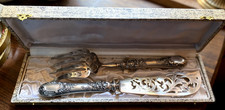 Anciens couverts de service à poisson manches argent fourré minerve 1