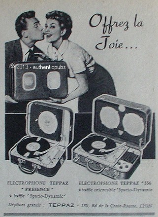 Publicite teppaz electrophone - publicite,