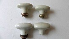 Poignées de porte en porcelaine blanche anciennes