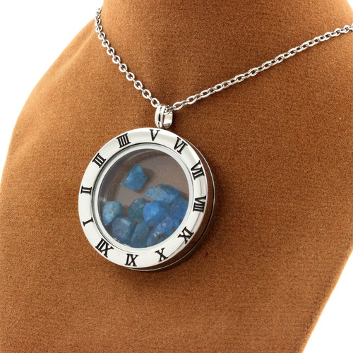 Pendentif apatite bleu - apatite,