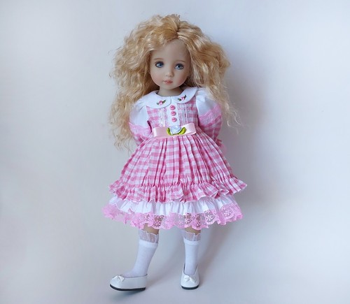 Pink checkered dress little - dress,