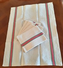 5 anciens grand torchons  Basque neufs, tissus Métis 74 X 57cm