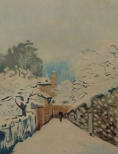 NEIGE A LOUVECIENNES. GRAVURE