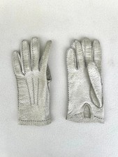 Gants en cuir de pécari - finition gris écru - taille 6,5