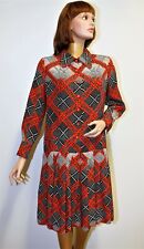Vintage 70s UNGARO PARALLELE silk long sleeves dress 42FR 10US Made in Italy