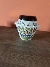 Poubelle De Table Decor Chaumiere Faience De Desvres Hauteur  17cm Diametre 18cm