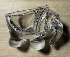 Cendrier Elephant En Cristal 1950 Art De Vannes France Vintage