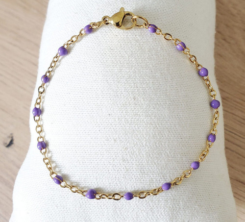 Chaine cheville perles résine