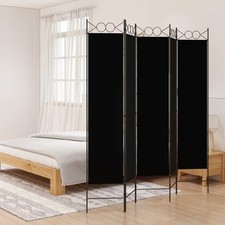 Cloison de Séparation 4 Panneaux Noir 160x200cm Tissu Paravent Diviseur vidaXL