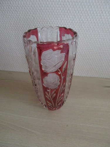 Vase cristal plomb rouge - vase,