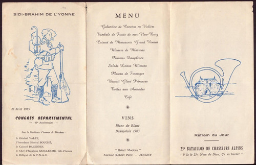 Menu congrès départemental - congrès,
