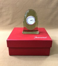 pendulette cristal vert signé BACCARAT modèle TRANQUILITY pendule horloge boite