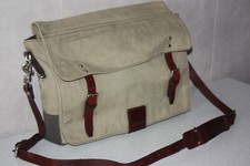 DOLCE&GABBANA  Sac Messenger Canvas + Pelle Verde Militare BON ETAT