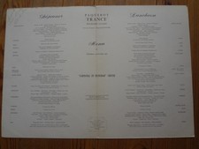 Menu Paquebot FRANCE  1966 -