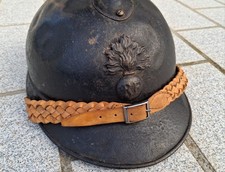 Jugulaire tressée OFFICIER CASQUE Adrian mod.1915-1926 en Cuir Ancien.