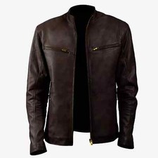 Blouson motard homme en cuir