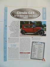 CARTE FICHE AUTO  CITROEN C4 F  1931  (361-362)