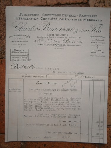 Facture ancienne fumisterie - ancienne,