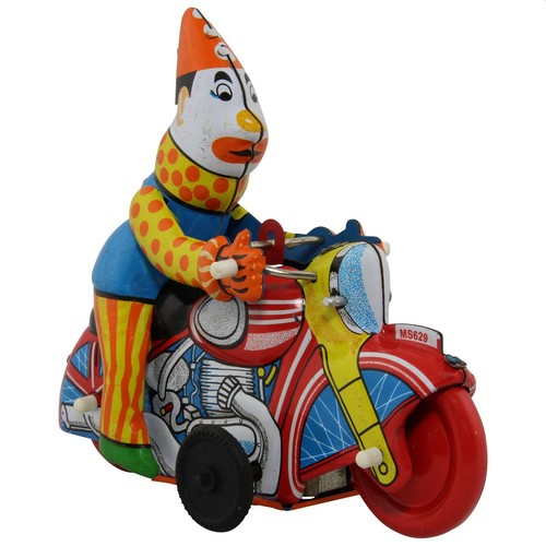 Jouet étain clown sur moto - en,