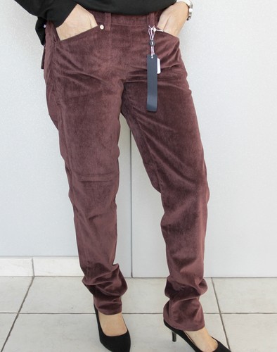 Pantalon velours ras bordeaux - velours,