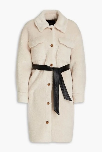 Maje manteau long peluche - manteau,