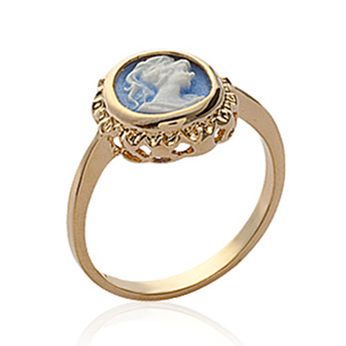 Bague camée bleu plaqué - bague, et