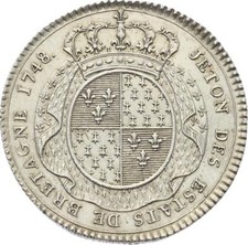 O3748 Jeton Louis XV Etats Bretagne Rennes 1748 Argent Silver SPLENDIDE